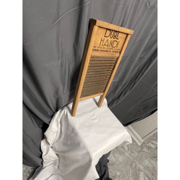 Set of 2 Vtg. Small Wooden Columbus Dubl Handi Galvanized Metal Washboards - Picture 11 of 16